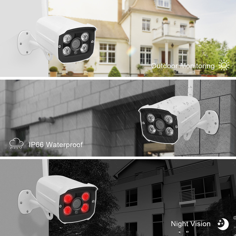 Tuya Wireless 1080P Waterproof IP CCTV Home Alarm Security Camera System With Camera