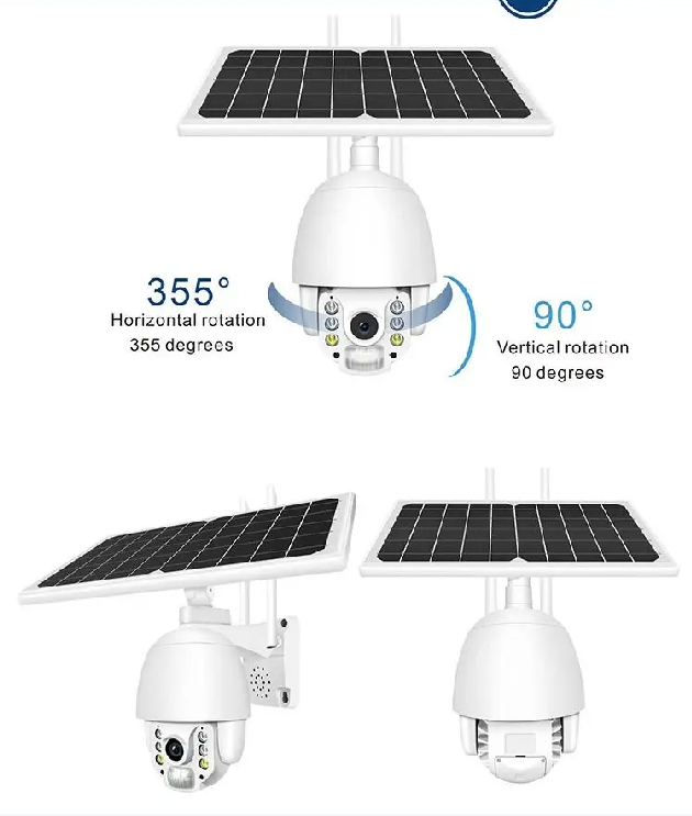 Camhi Metal 8W 2MP 1080P Full HD PTZ 4G Sim Card Lte Outdoor Wireless Security Solar Camera